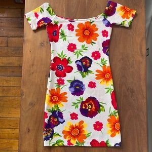 American Apparel Floral Stretch Bodycon  Dress XS